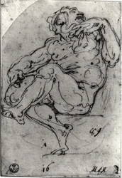Desnudo masculino sentado